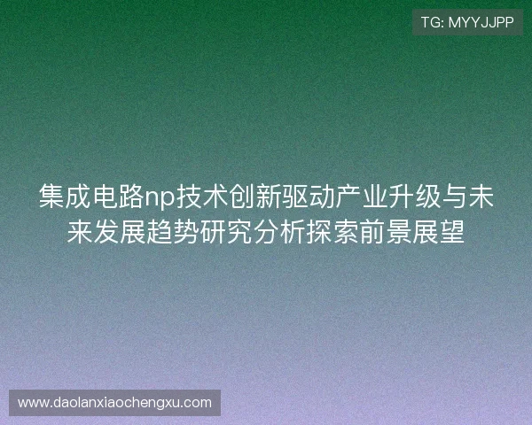 集成电路np技术创新驱动产业升级与未来发展趋势研究分析探索前景展望 集成电路np技术创新驱动产业升级与未来发展趋势研究分析探索前景展望